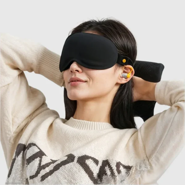 Masque de Sommeil 3D Blackout + Bouchons Intégrés