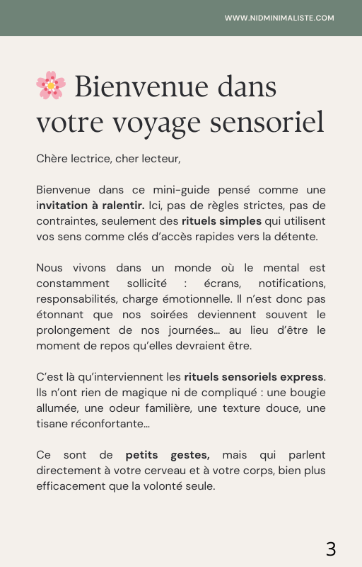 Mini-Guide Thématique – Le Guide des Rituels Sensoriels Express (2) Mini-Guide Thématique – Le Guide des Rituels Sensoriels Express